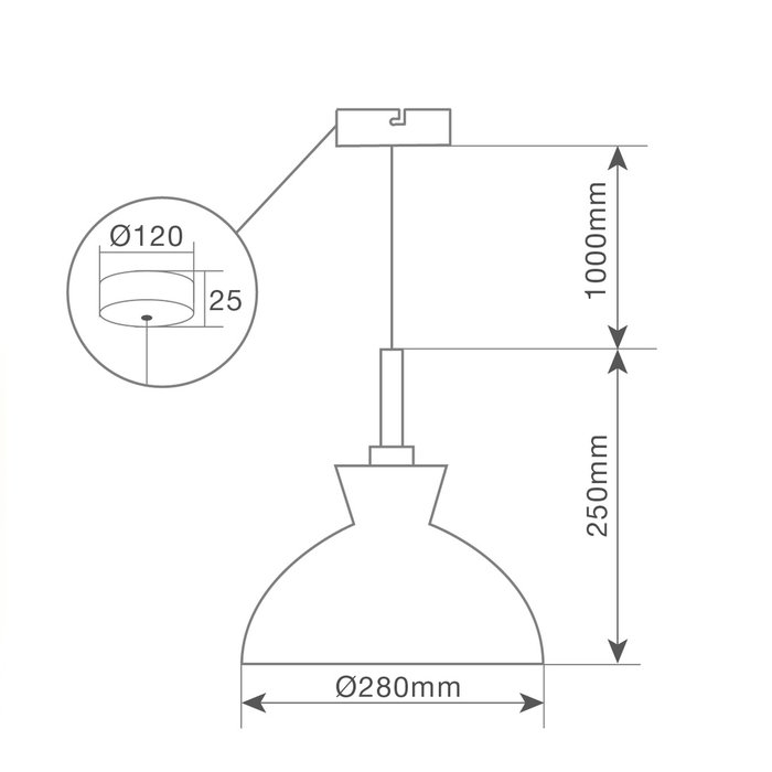 GSC Evolution Lampe de plafond suspendue Sompara E27 Ø280mm Rose