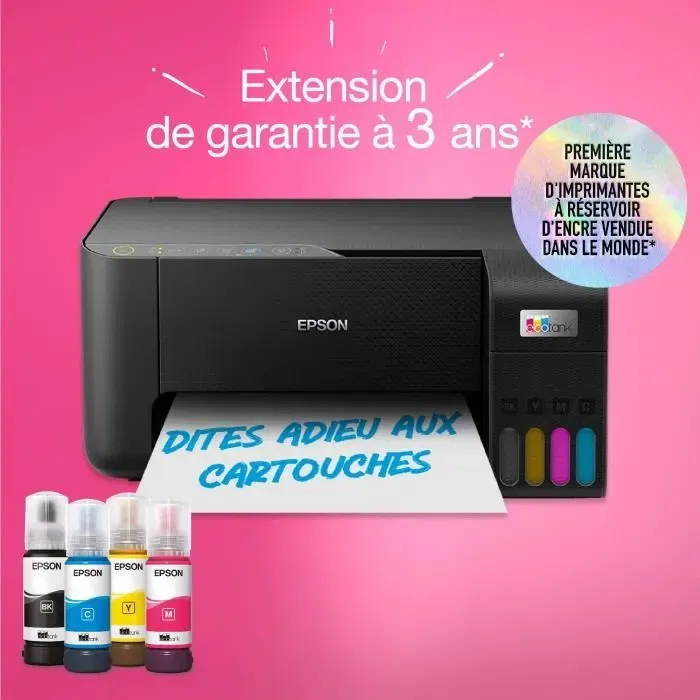 Epson EcoTank ET-2860 - Imprimante Multifonction A4 sans cartouche avec Wi-Fi et réservoirs d'encre - Jusqu'à 3 ans d'encre inclus