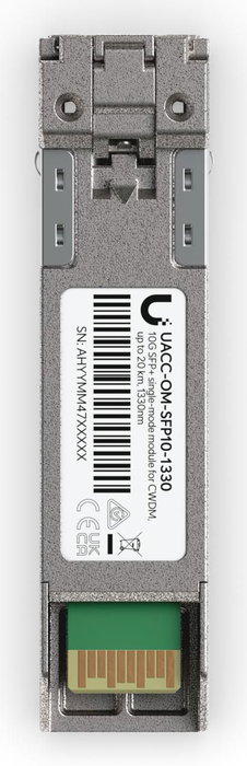 Ubiquiti Module Optique SFP+ 10G CWDM 1330nm, Monomode, Connexion jusqu'à 20 km, Connecteur Duplex LC UPC