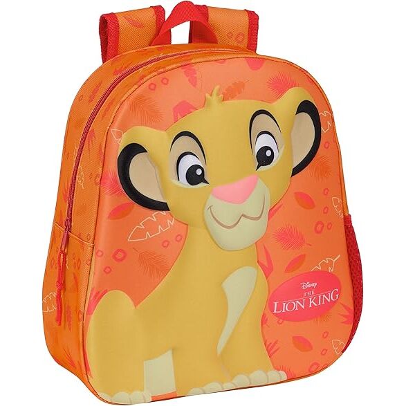 SAFTA Sac à dos 3D Le Roi Lion Disney 33 cm avec bretelles rembourrées, poche latérale pour bouteille et étiquette d'identification personnelle SAFTA Sac à dos 3D Le Roi Lion Disney 33 cm avec bretelles rembourrées, poche latérale pour bouteille et étiquette d'identification personnelle