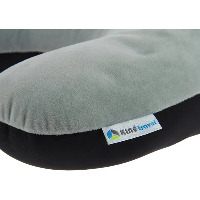 Kine Travel - Coussin Microbilles 2 en 1 Cale Nuque et Oreiller de Voyage 37x29x10cm (Noir/Gris), Approuvé Kinésithérapeute, Textile Doux