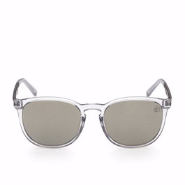 Timberland Lunettes de Soleil TB9235 27D Homme Rondes Monture Transparente Verres Polarisés Fumé Plastique 145mm