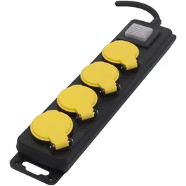 Chacon Bloc multiprise étanche avec interrupteur, 4 prises 16A, câble 3 m, pour utilisation extérieure