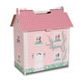 DEQUBE Maison de poupées portative en bois premium avec 7 accessoires, pour enfants à partir de 3 ans