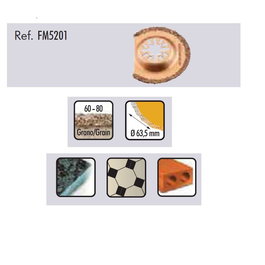 Duver FM5201 - Hélice oscillante de 63 mm pour tondeuse à gazon, type lune moyenne, dure