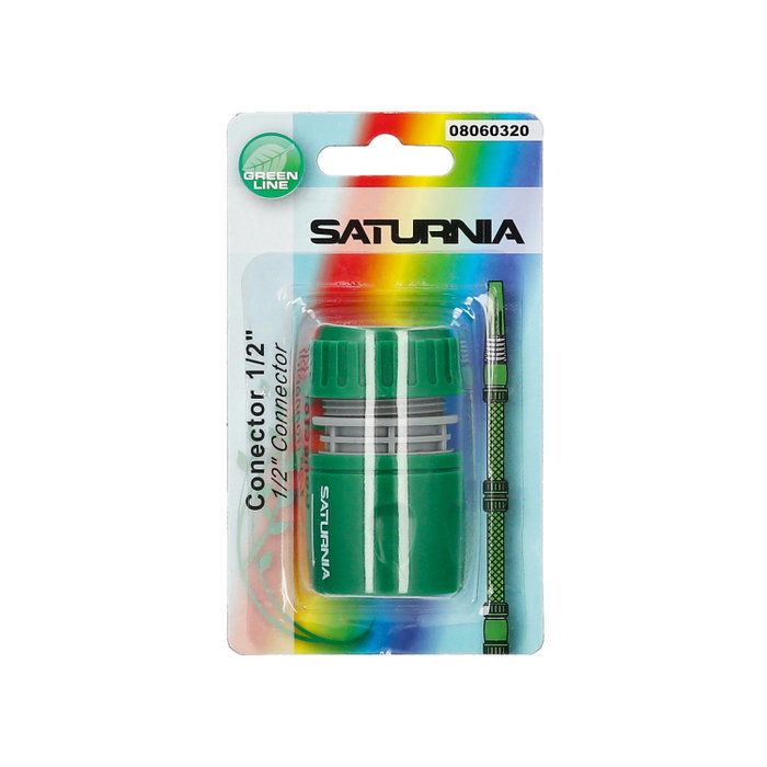 SATURNIA Connecteur tuyau plastique 1/2 blister SATURNIA Connecteur tuyau plastique 1/2 blister