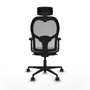Piqueras y Crespo Chaise de Bureau avec Appui-tête 2D036N2 Gris clair