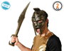 Set Romain avec Épée Courbe de 61 cm et Masque Doré pour Gladiateur