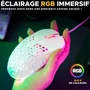 The G-Lab KULT-OXYGEN - Souris Gamer Filament PC/PS5, 12800 DPI Réglable, Rétroéclairage RGB Personnalisable, Ultra-Légère - Blanc