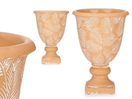 Ibergarden Copa Terracota Grande Hojas 17.5x25 cm Ciment Marron (Set de 6)