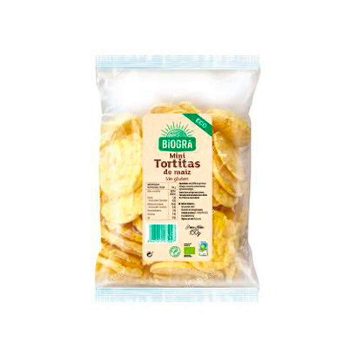 Biogra - Mini Tortitas De Maiz 150Gr. - Mini Galettes de Maïs Bio Sans Gluten et Vegan - 150g Biogra - Mini Tortitas De Maiz 150Gr. - Mini Galettes de Maïs Bio Sans Gluten et Vegan - 150g