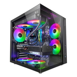 Mars Gaming MCVONE Boîtier PC ATX Cube Noir - Double Vitre Trempée