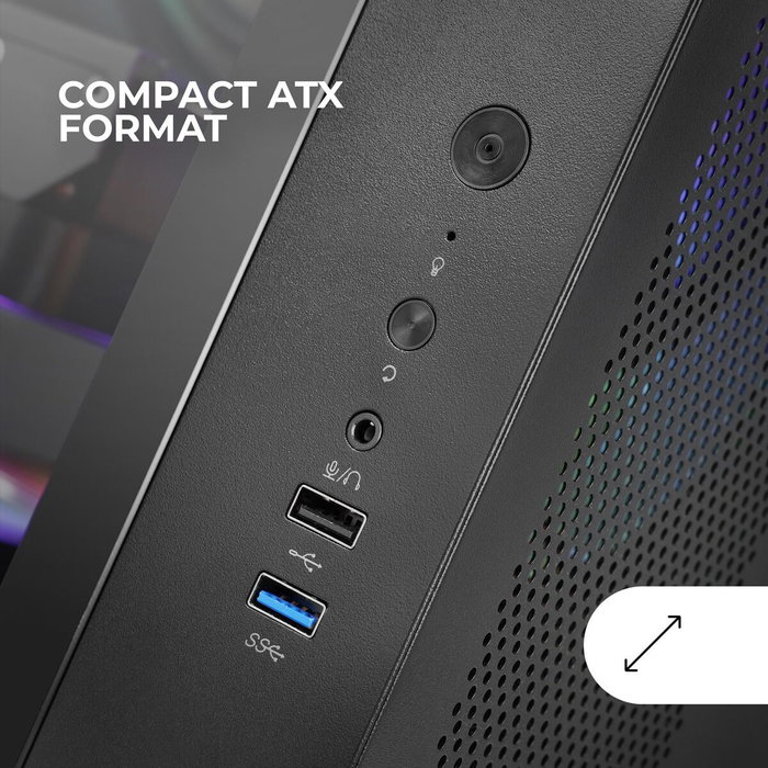 Boîtier ATX semi-tour Mars Gaming MCVONE Noir