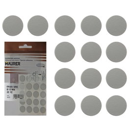 MAURER Cache-vis adhésifs gris 13 mm (Blister de 20 unités)