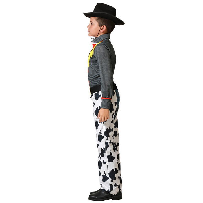 Déguisement Cowboy Enfant Unisexe 7-9 Ans avec Chemise et Salopette - Azul