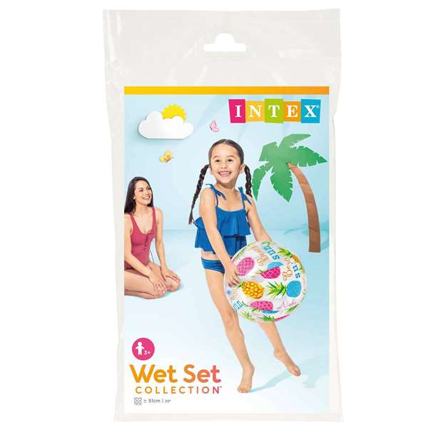 Intex - Pelote Gonflable 51 cm, 3 Modèles, Âge 3 Ans et Plus, PVC - Modèles Assortis