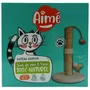 Aimé - Griffoir pour Chat avec Jouets en Plumes - Poteau Antidérapant 48 x 30 cm