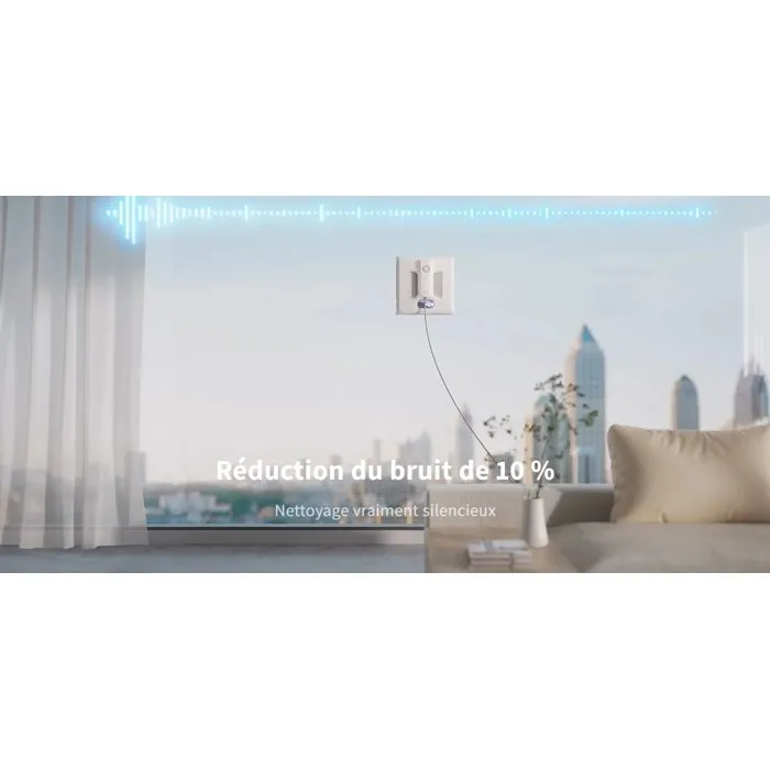 HUTT A1 Robot Lave-Vitre avec Capteur Intelligent, Algorithme d'Adaptation, Réservoir de 150 ml, Nettoyage Multi-Façades Sans Traces, Blanc