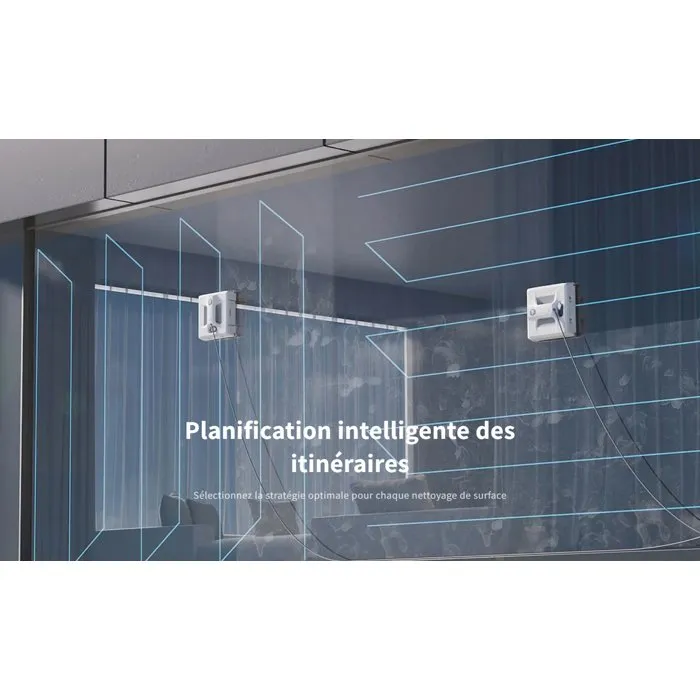 HUTT A1 Robot Lave-Vitre avec Capteur Intelligent, Algorithme d'Adaptation, Réservoir de 150 ml, Nettoyage Multi-Façades Sans Traces, Blanc