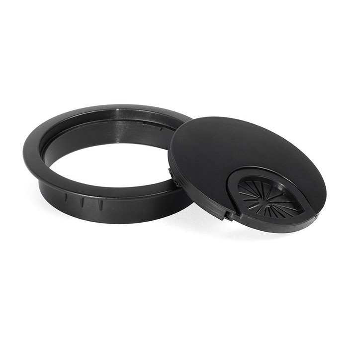 Herrajes Alk - Pasacable Zmk Palma Ø60 H13,5 - Noir - Passe-câble mural rond en métal