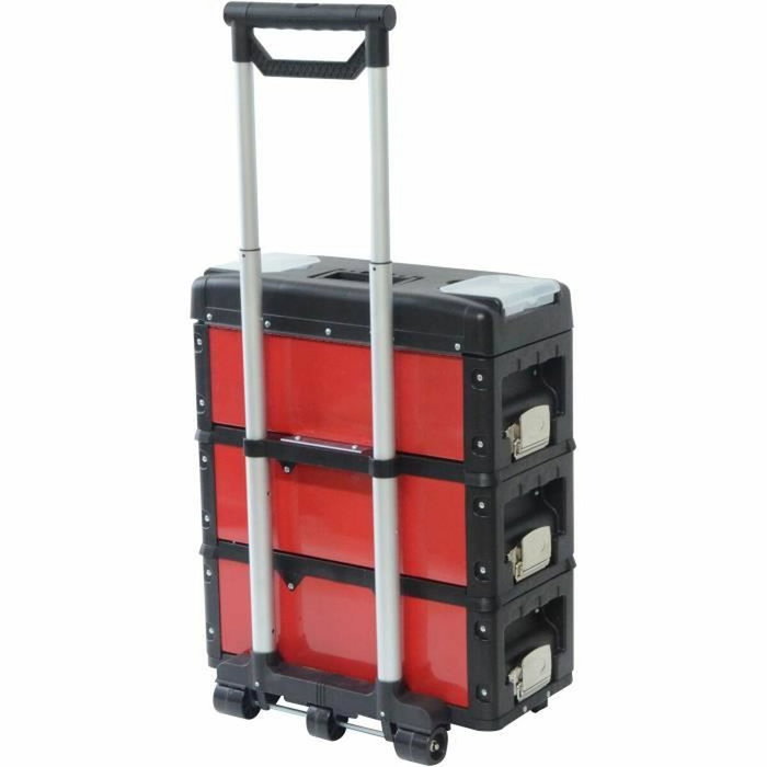 Defpro Chariot porte outils SERV 200, 3 modules superposables, Rouge
