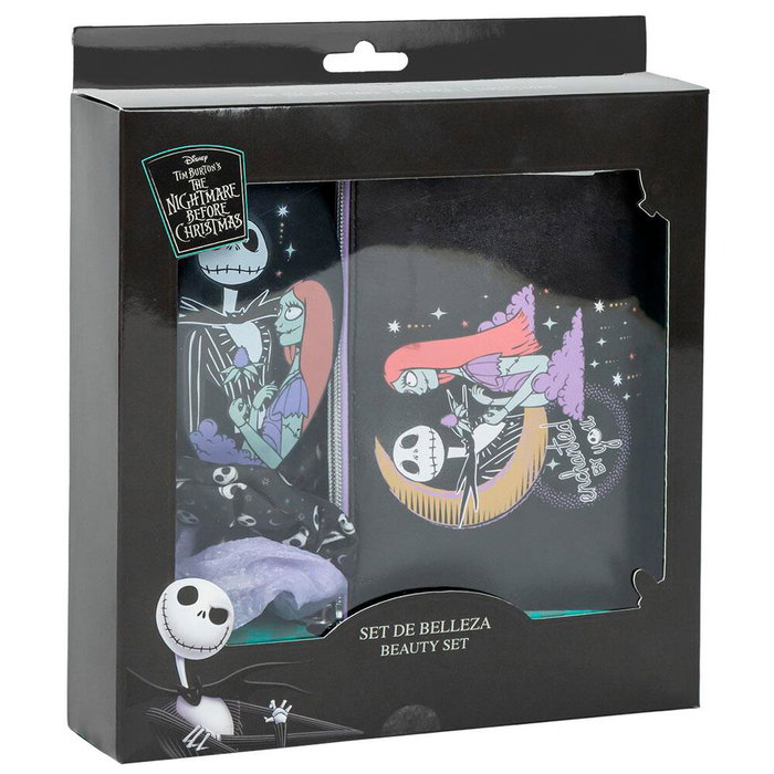 Cerdá Set Belleza Jack et Sally - L'Étrange Noël de Mr Jack Disney - Nécessaire, Brosse à Cheveux et Élastiques