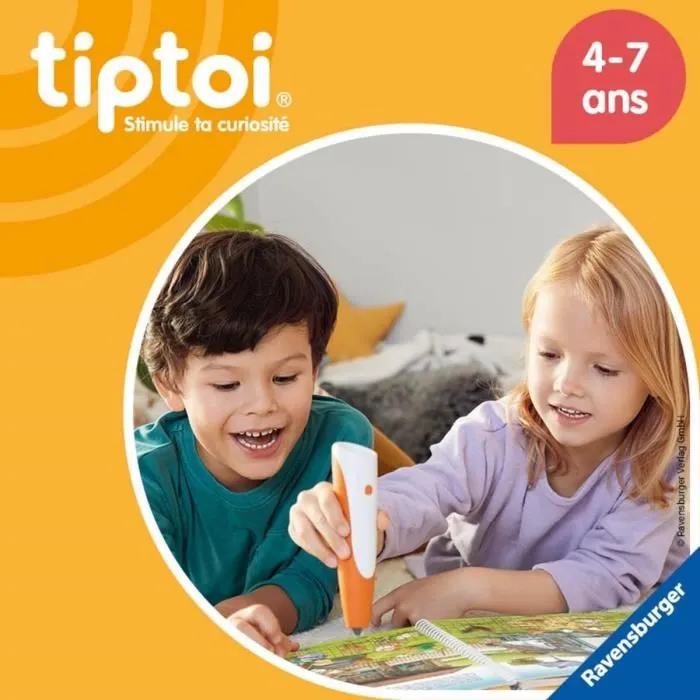 Ravensburger tiptoi 00176 Starter-Set avec Lecteur et Livre 'L'encyclopédie des p'tits curieux', Jeu Éducatif Électronique Sans Écran, Version Française - À Partir de 4 ans