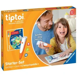 Ravensburger tiptoi 00176 Starter-Set avec Lecteur et Livre 'L'encyclopédie des p'tits curieux', Jeu Éducatif Électronique Sans Écran, Version Française - À Partir de 4 ans