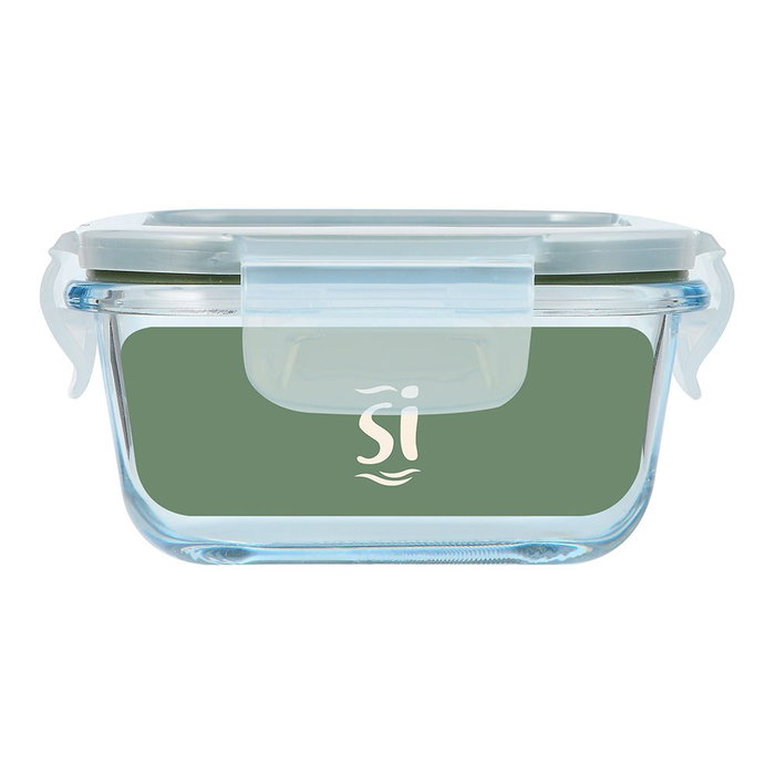 San Ignacio Fiambrera hermétique experte en borosilicate, 520 ml, 13,8 x 13,8 x 7 cm, vert olive, PQ-7764C
