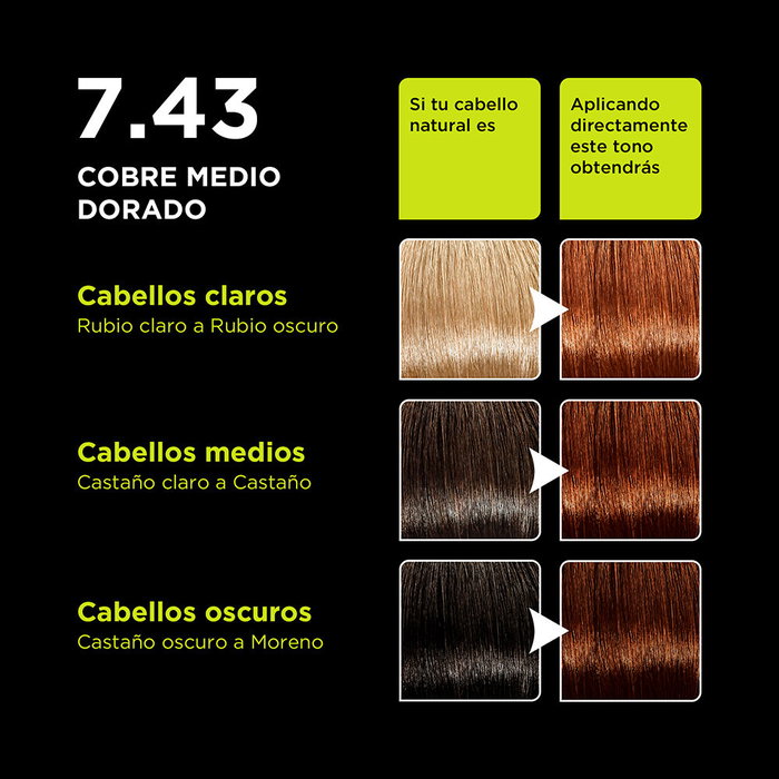 Llongueras COLOR ADVANCE #7,43-cobrizo medio dorado 1 u Teinture Cheveux Blond Cendré Foncé 150ml