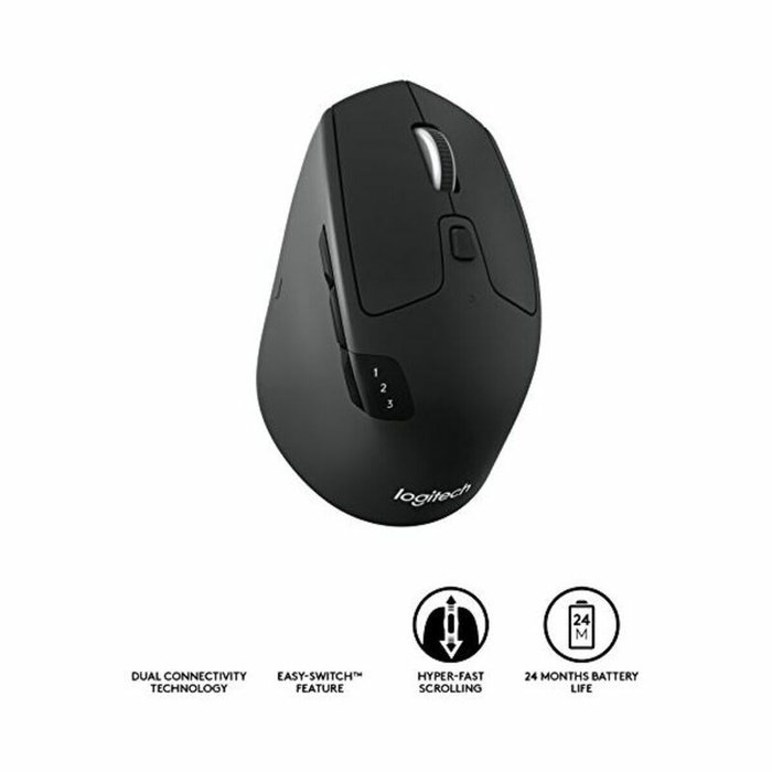 Logitech Souris sans fil M720 Triathlon, connexion USB et Bluetooth, multi-appareils, noir (910-004791)