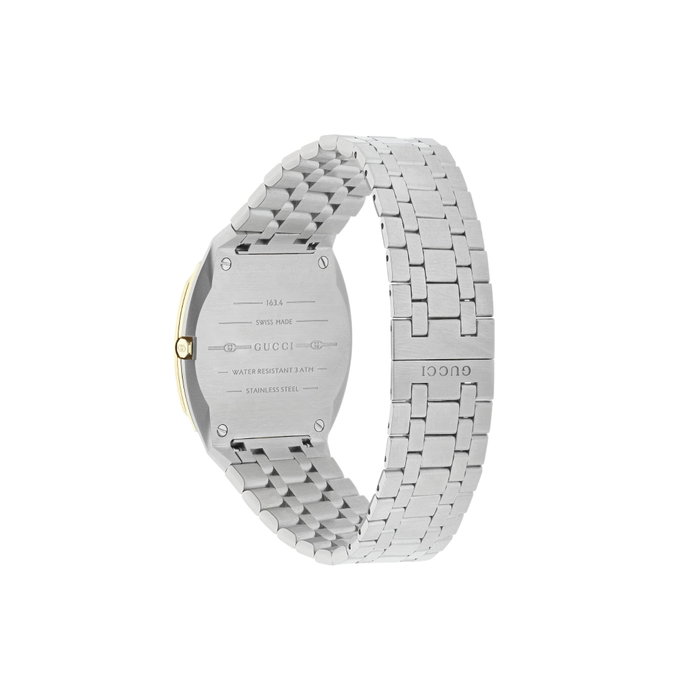 Gucci YA163403 avec cadran doré et bracelet gris