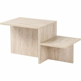 Table basse Harmony Rectangulaire Effet travertin 80 x 40 x 40 cm