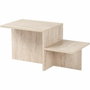 Table basse Harmony Rectangulaire Effet travertin 80 x 40 x 40 cm