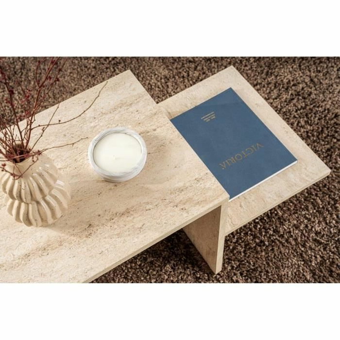 Table basse Harmony Rectangulaire Effet travertin 80 x 40 x 40 cm