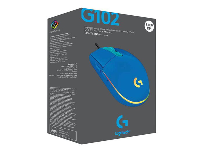 Logitech G102 Lightsync Souris Gaming Filaire USB Optique 8000 DPI Bleu Logitech G102 Lightsync Souris Gaming Filaire USB Optique 8000 DPI Bleu