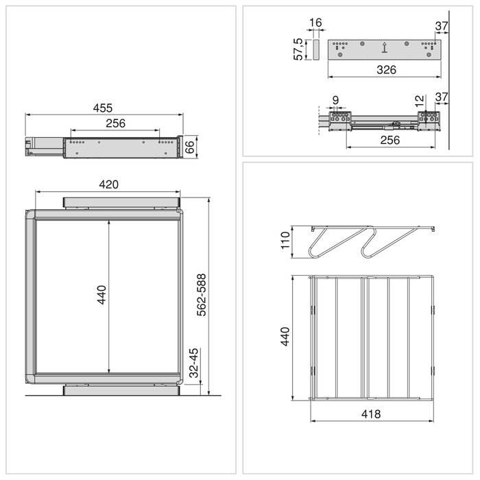 Emuca Kit tiroir à chaussures et rack ajustable Quartz pour armoires, glissières extension totale et à fermeture douce, Module 60cm, Finition Titane Emuca Kit tiroir à chaussures et rack ajustable Quartz pour armoires, glissières extension totale et à fermeture douce, Module 60cm, Finition Titane