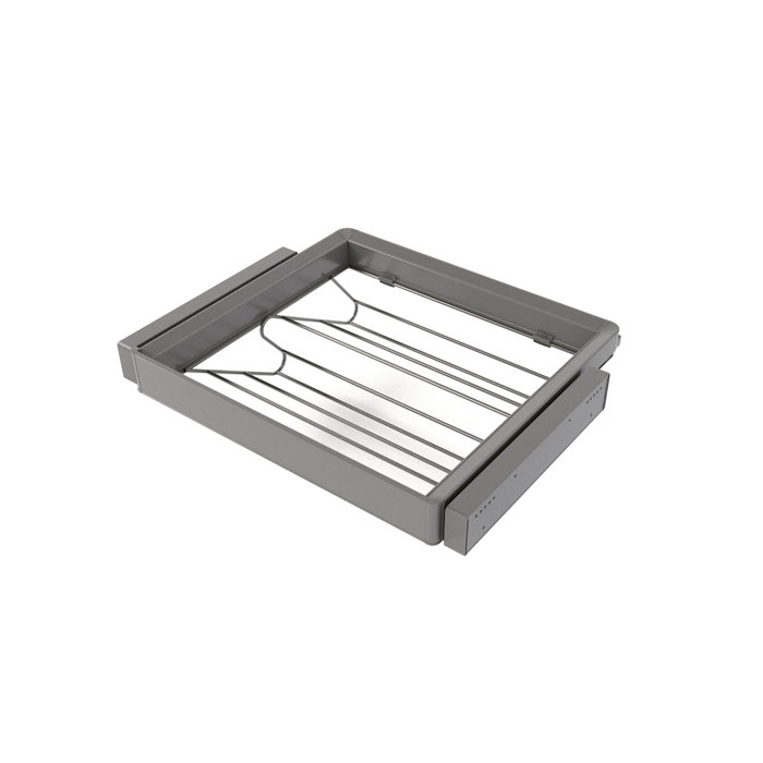 Emuca Kit tiroir à chaussures et rack ajustable Quartz pour armoires, glissières extension totale et à fermeture douce, Module 60cm, Finition Titane Emuca Kit tiroir à chaussures et rack ajustable Quartz pour armoires, glissières extension totale et à fermeture douce, Module 60cm, Finition Titane
