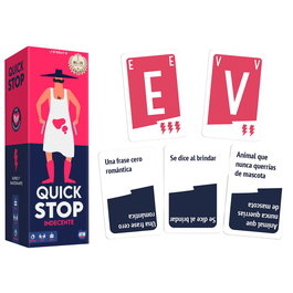 Asmodee Quick Stop Indecente Jeu de cartes version espagnole rapide et hilarant pour 2 à 7 joueurs +6 ans LCQS02ES