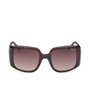 GUESS GU00097 Lunettes de soleil femmes, monture havane foncé, verres brun dégradé, forme carrée, 53 mm