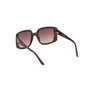 GUESS GU00097 Lunettes de soleil femmes, monture havane foncé, verres brun dégradé, forme carrée, 53 mm