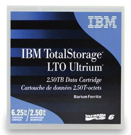 IBM Cartouche LTO Ultrium 6, 2.5 To / 6.25 To (capacité native / compressée), bande 6.1 µm, 200 g, modèles réinscriptibles ou WORM