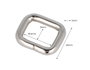 Innspiro Anneaux Rectangulaires en Fer Finition Nickel 19,5 mm