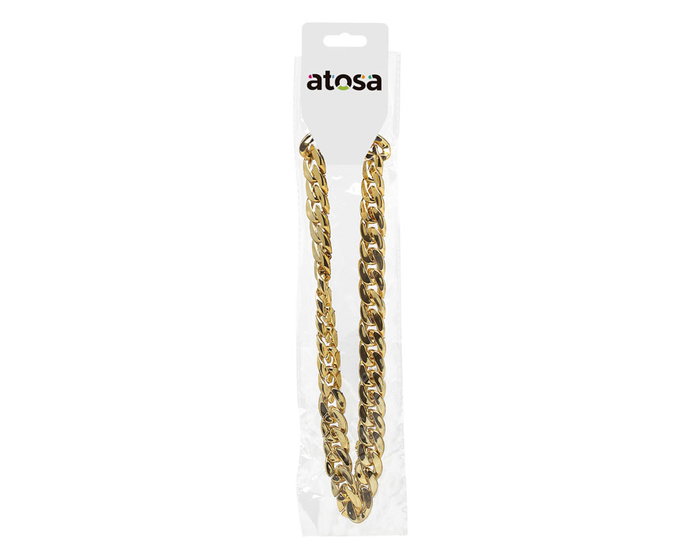 Collier Chaîne Doré Faux pour Déguisement Hip-Hop et Carnaval - Adulte - Années 90 - Accessoire de Style Urbain