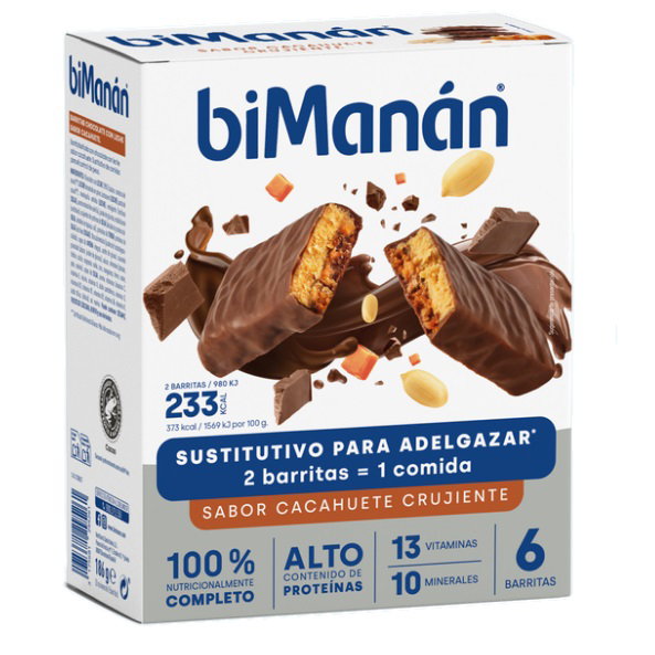 BIMANAN Barre de cacahuète croustillante, lot de 6 unités BIMANAN Barre de cacahuète croustillante, lot de 6 unités