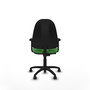 PIQUERAS Y CRESPO Chaise de bureau Algarra, tissu vert, accoudoirs 2D, mécanisme de contact permanent