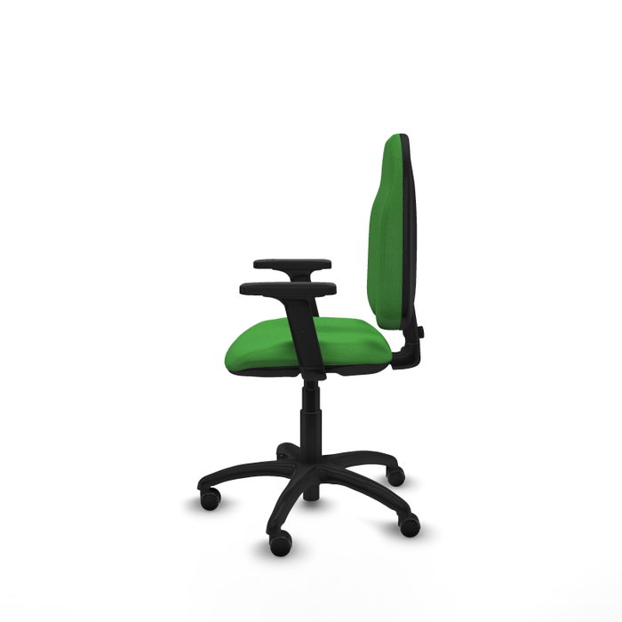 PIQUERAS Y CRESPO Chaise de bureau Algarra, tissu vert, accoudoirs 2D, mécanisme de contact permanent