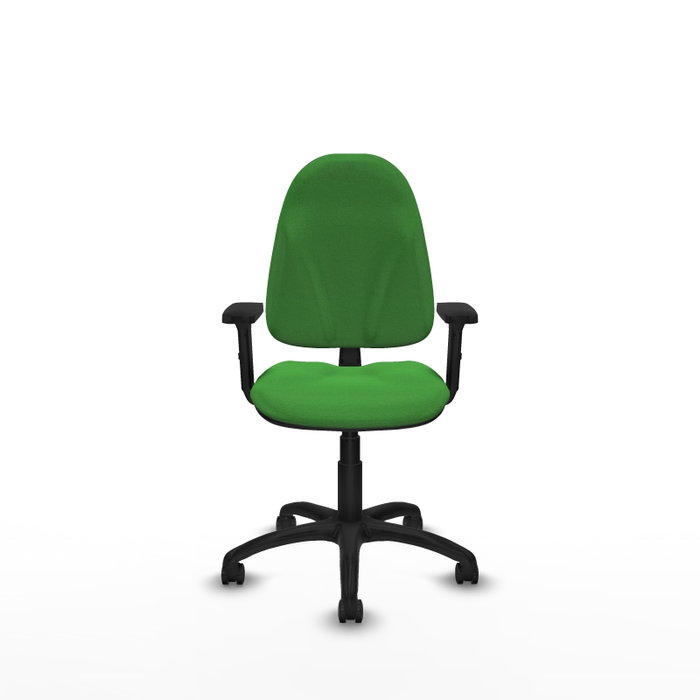 PIQUERAS Y CRESPO Chaise de bureau Algarra, tissu vert, accoudoirs 2D, mécanisme de contact permanent