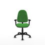PIQUERAS Y CRESPO Chaise de bureau Algarra, tissu vert, accoudoirs 2D, mécanisme de contact permanent