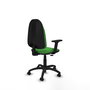 PIQUERAS Y CRESPO Chaise de bureau Algarra, tissu vert, accoudoirs 2D, mécanisme de contact permanent